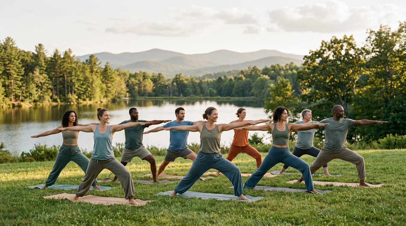 Jóga na čerstvém vzduchu jako příklad harmonického pohybu